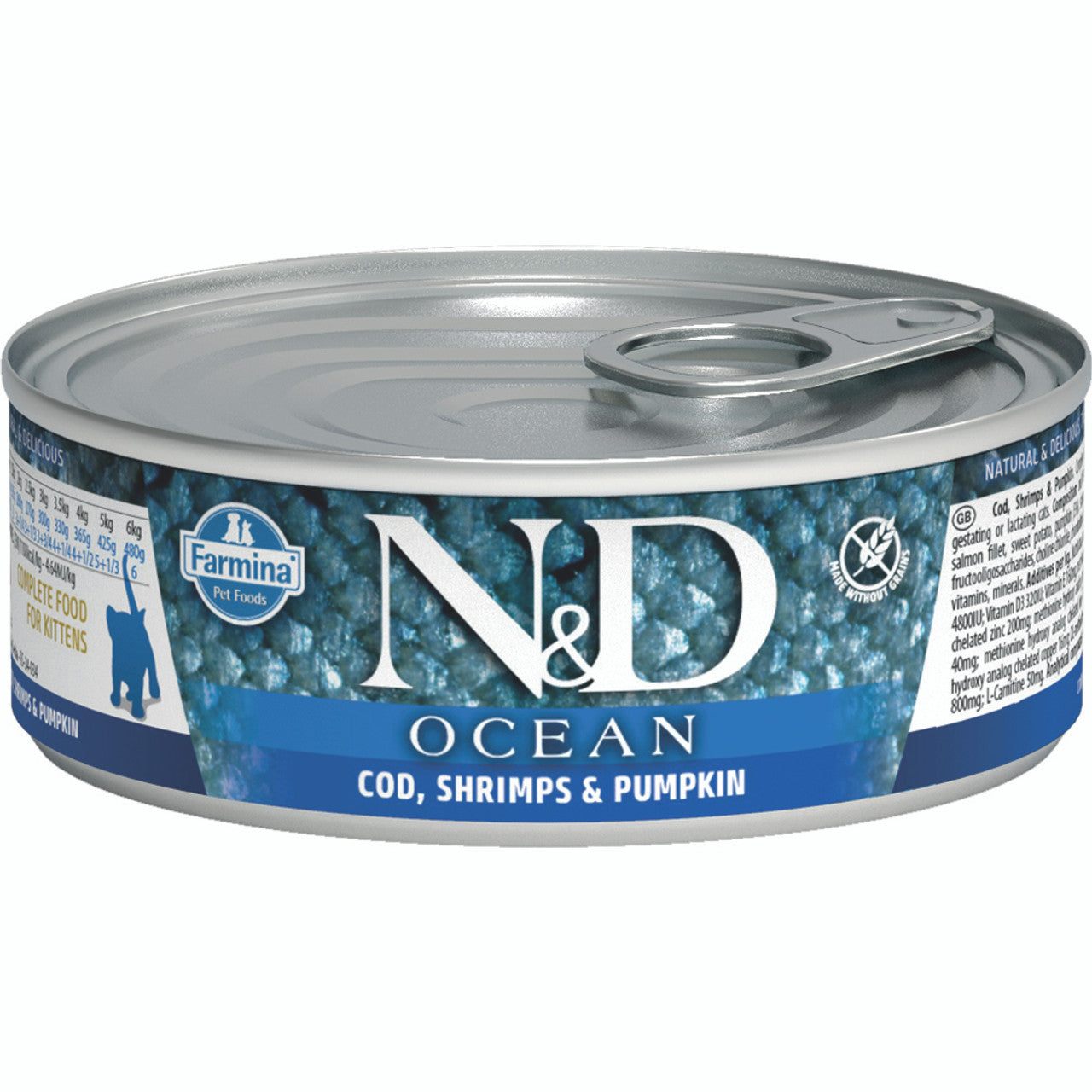 Farmina N&D Ocean Kitten Cod/Tuna/Shrimp/Pumpkin Gestating & Lactating Can 2.5 oz