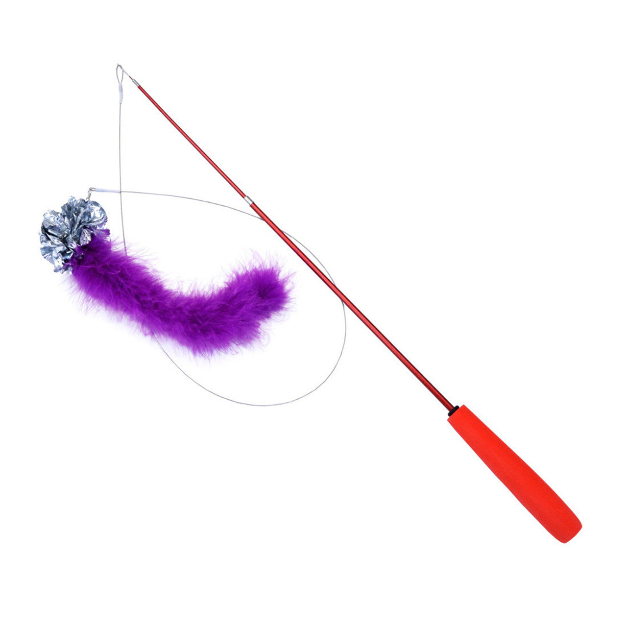 Turbo Telescoping Teaser Wand with Crinkle Tail Cat Toy