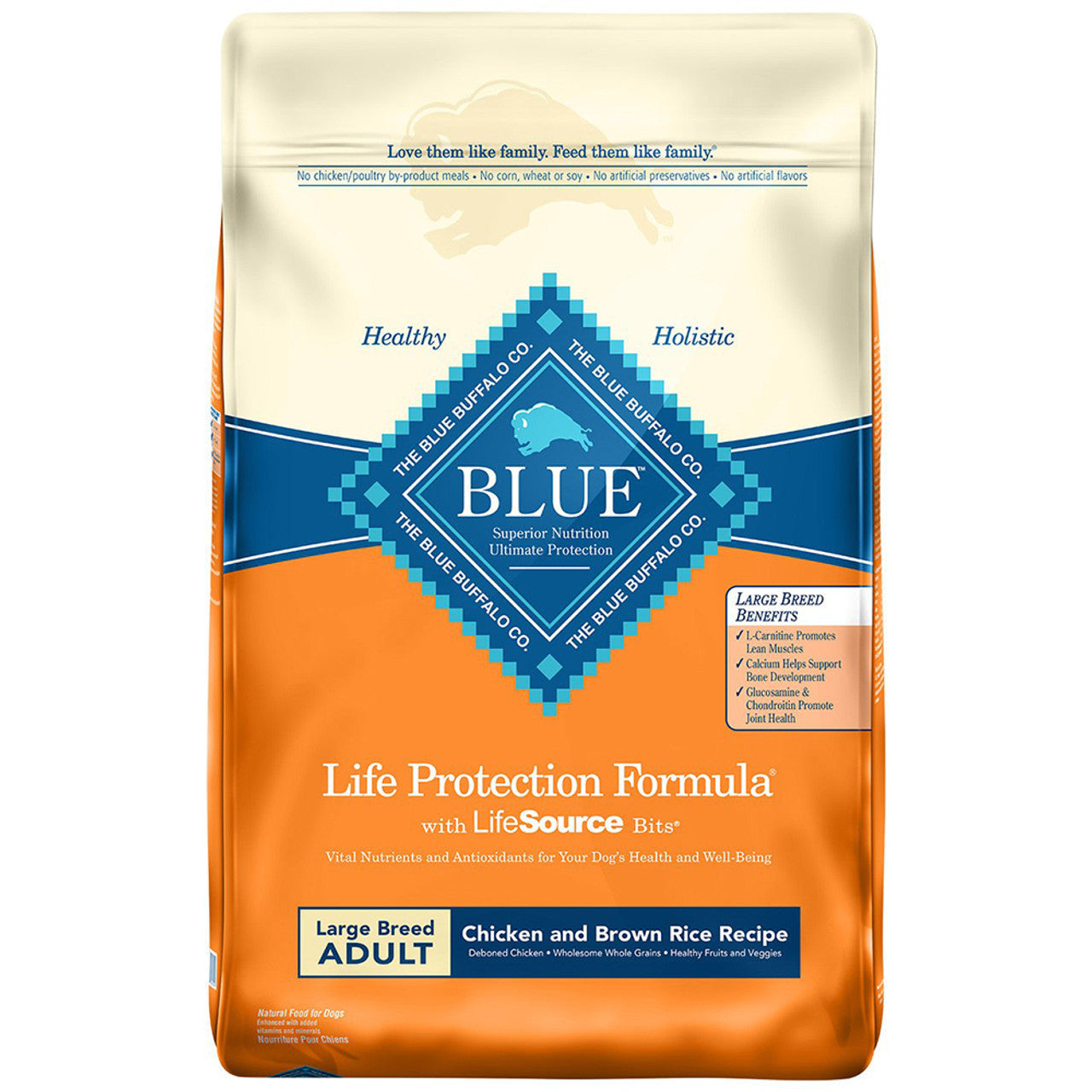 Blue Buffalo Large Breed Chicken & Rice Dry Dog Food, 30 lbs.