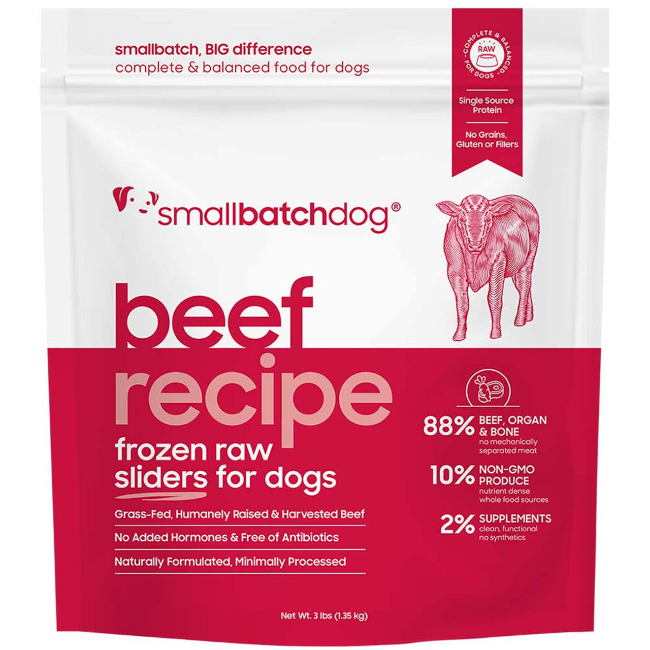 Smallbatch Beef Recipe Sliders Frozen Raw Dog Food