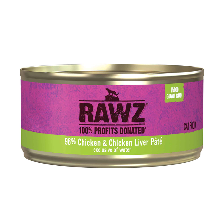 Rawz Chicken & Chicken Liver Pate Canned Cat Food, 3 oz.