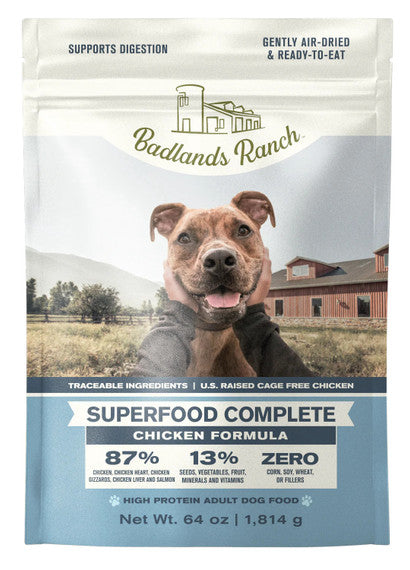 Badlands Ranch Superfood Complete Chicken Dog Food 64-oz