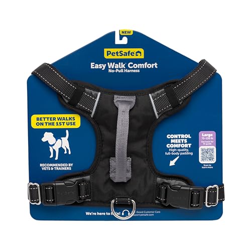 PetSafe Easy Walk Comfort No-Pull Dog Harness, Black (Large)