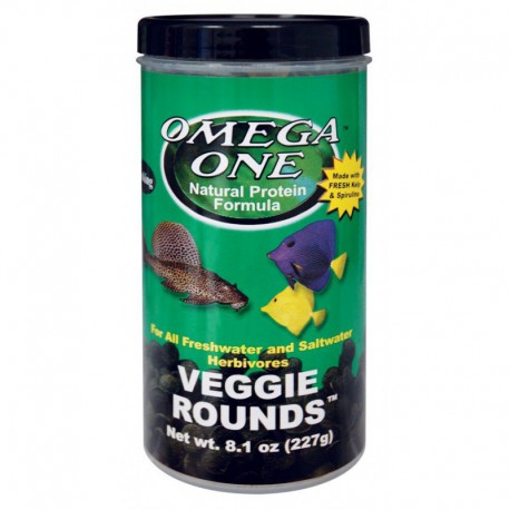 Omega One Veggie Rounds Fish Food, 8.1 oz.