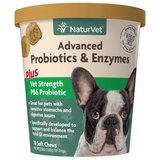 NaturVet Probiotics & Enzymes Bacon Flavor Soft Chews for Dogs, 70 Count
