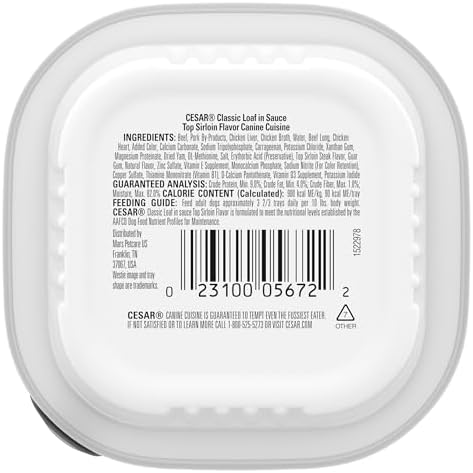 Cesar Classic Loaf in Sauce Beef, Gravy & Red Meat Flavor Small Breed Wet Dog Food, 3.5 oz.