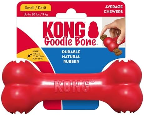 KONG Goodie Bone Classic Durable Natural Rubber Dog Bone