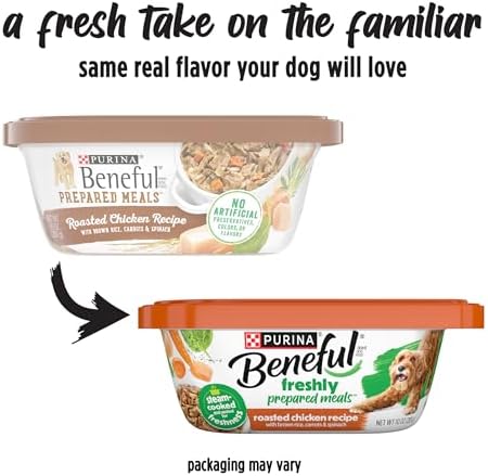 Purina Beneful Prepared Meals Roasted Chicken Recipe with Brown Rice Carrots & Spinach Wet Dog Food, 10 oz.