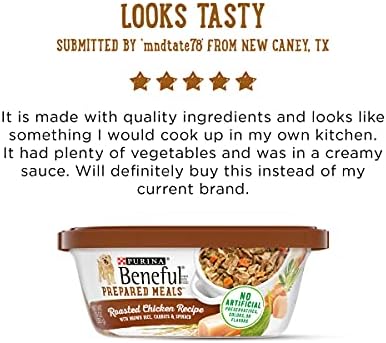 Purina Beneful Prepared Meals Roasted Chicken Recipe with Brown Rice Carrots & Spinach Wet Dog Food, 10 oz.
