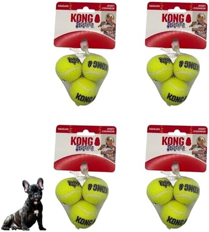KONG AirDog Squeaker Tennis Balls, Small 2" (3 Pack)