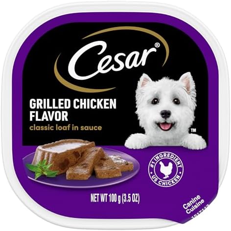 Cesar Classic Loaf in Sauce Porterhouse Steak, Beef & Gravy Flavor Small Breed Wet Dog Food, 3.5 oz.