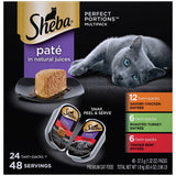 Mars Pet Care Sheba Perfect Portions Variety Pack Wet Cat Food Pate 2.6 oz Twin-Pack Trays (24 Count) Can