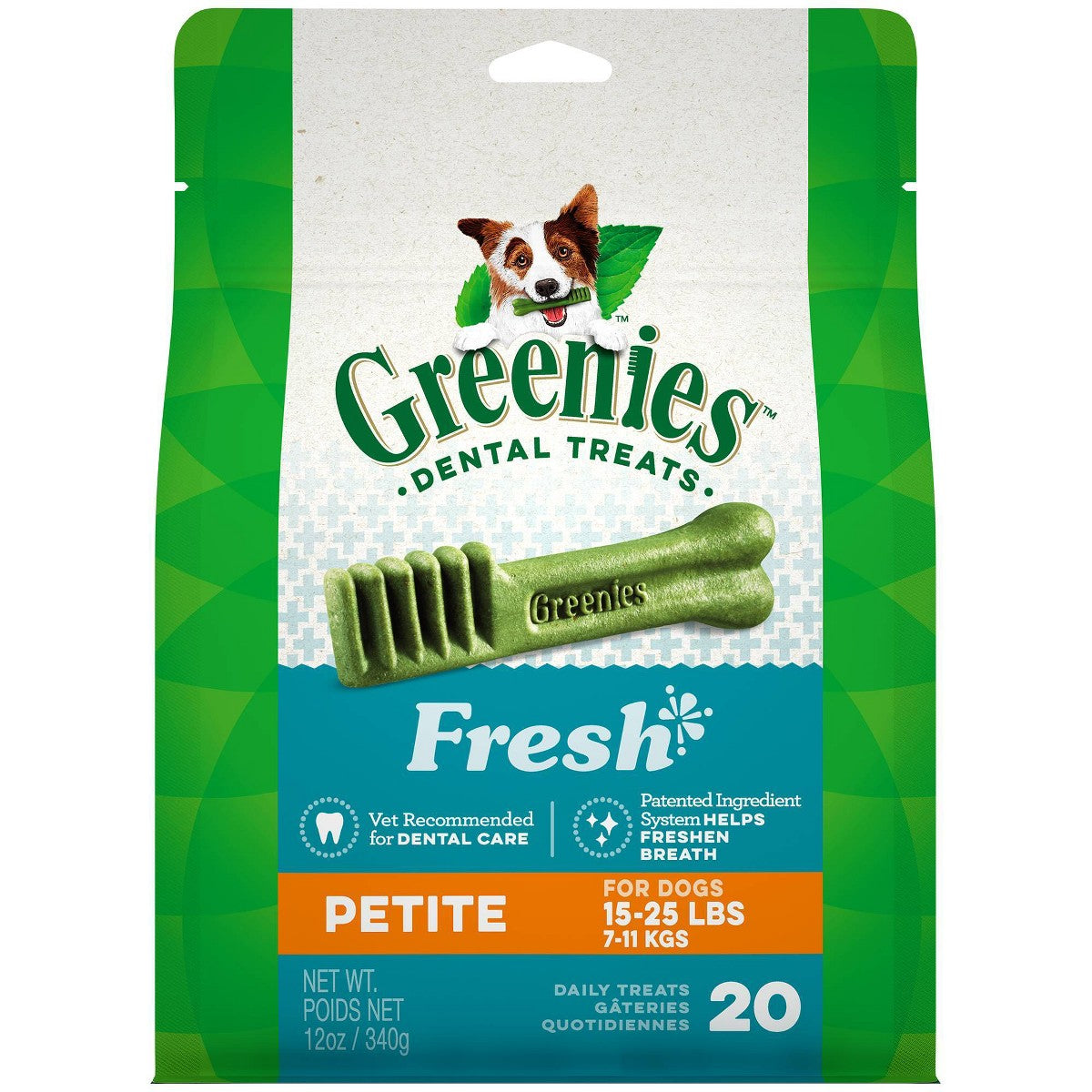 Greenies Regular Fresh Mint Dental Dog Treats 12oz (20 Count)
