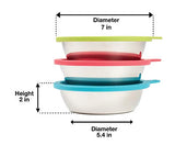 Messy Mutts 6-Piece Set: Large Stainless Steel Bowls, 3 Cups