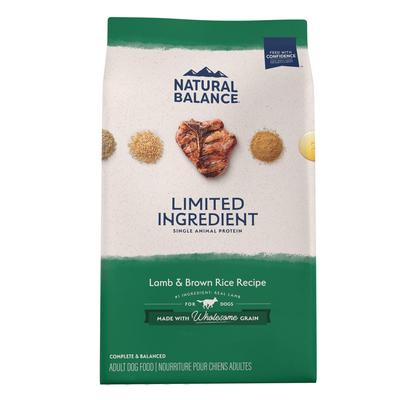 Natural Balance Limited Ingredient Lamb & Brown Rice Dry Dog Food Sensitive Skin & Stomach - 24 lbs