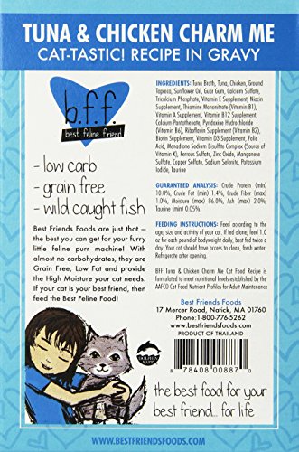 B.F.F. OMG Charm Me Tuna & Chicken Dinner in Gravy Wet Cat Food, 3 oz.