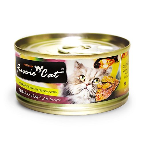 Fussie Cat Premium Tuna with Clams Canned Cat Food, 2.8 oz.