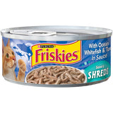 Friskies Shreds Ocean Whitefish & Tuna in Sauce Wet Cat Food, 5.5 oz.
