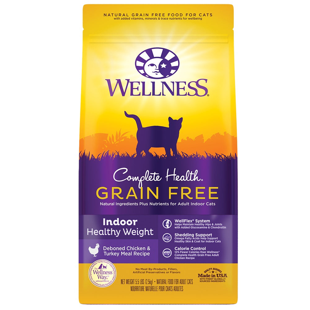 Wellness Complete Health Grain-Free Indoor Healthy Weight Chicken Dry Cat Food, 5.5 lbs.