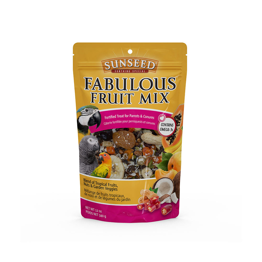 Sunseed Fabulous Fruit Mix for Parrots & Conures, 12 oz.
