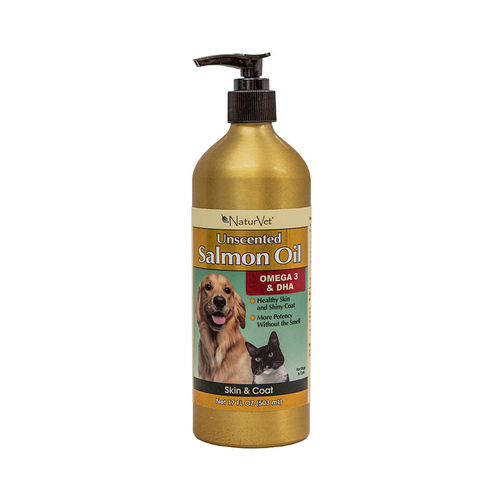 NaturVet Unscented Salmon Oil Supplement for Dogs & Cats, 17 oz.