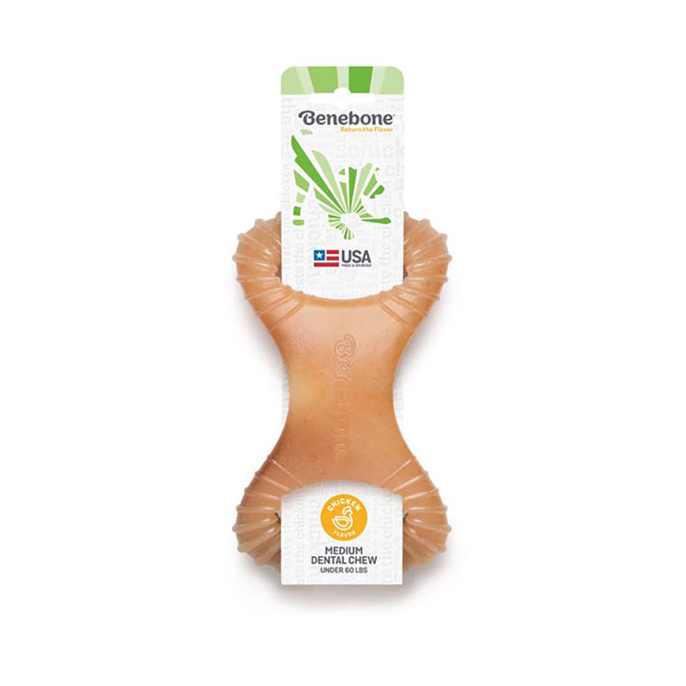 Benebone Dental Real Chicken Durable Dog Chew Toy, Medium