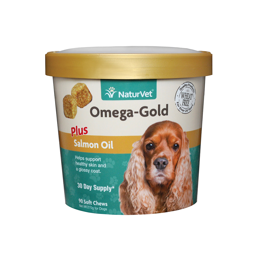 NaturVet Omega-Gold Salmon Oil Soft Chews for Cats, 90 Count