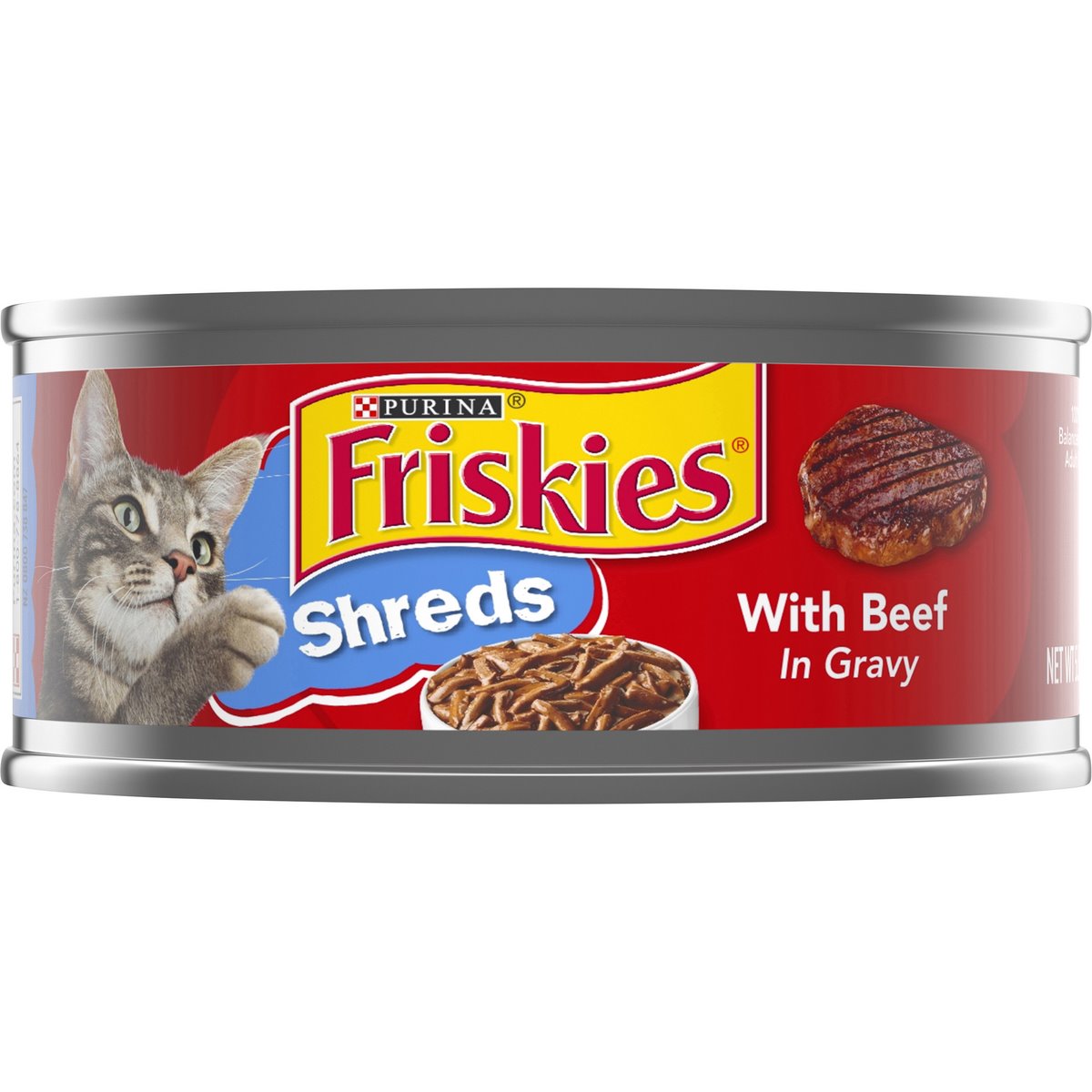 Friskies Shreds Beef in Gravy Wet Cat Food, 5.5 oz.