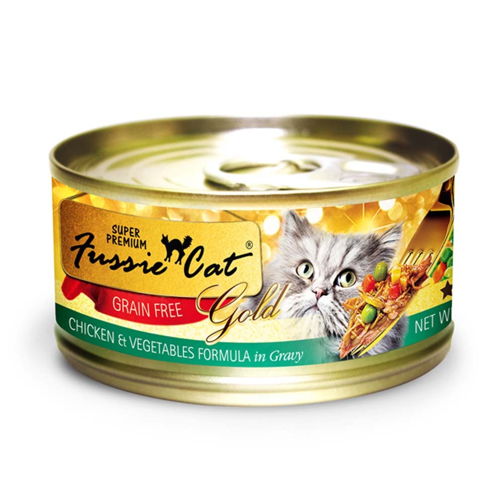 Fussie Cat Super Premium Chicken & Vegetables in Gravy Canned Cat Food, 2.8 oz.