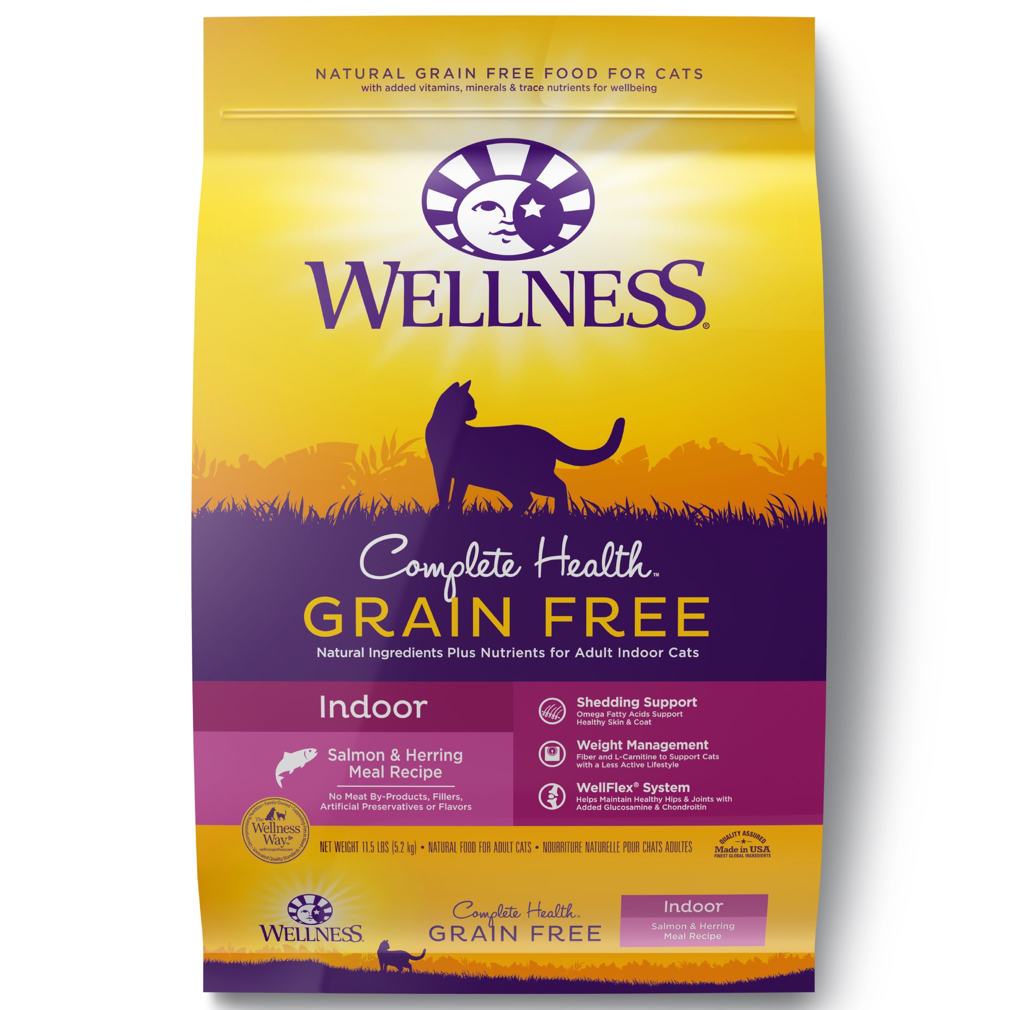 Wellness Complete Health Grain-Free Salmon & Herring Indoor Dry Cat Food, 11.5 lbs.