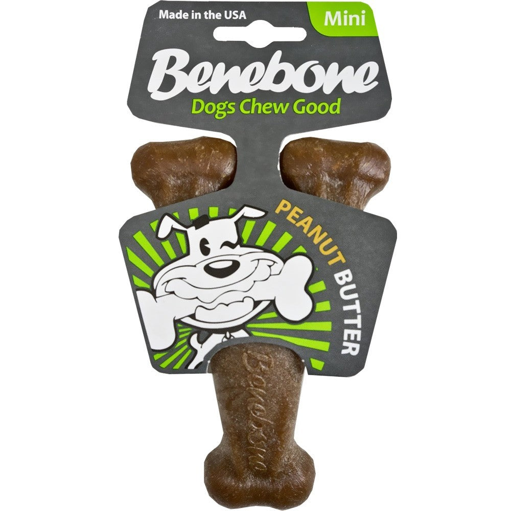 Benebone Wishbone Real Peanut Durable Dog Chew Toy, Small
