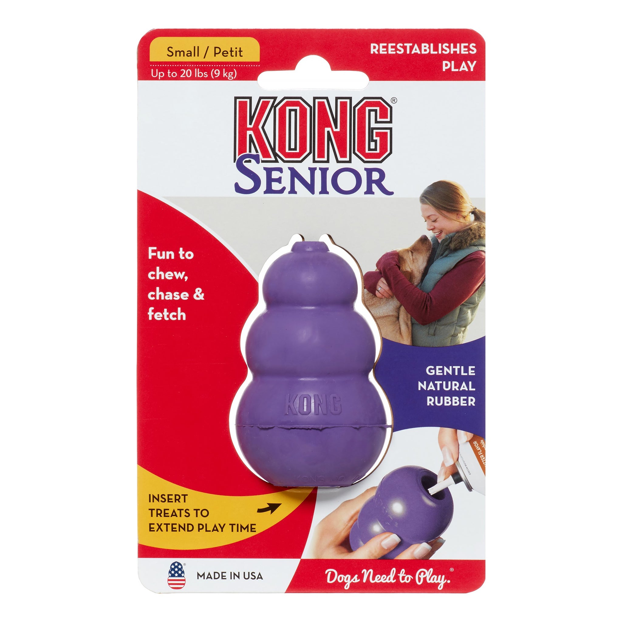KONG Classic Rubber Senior Dog Toy, Small