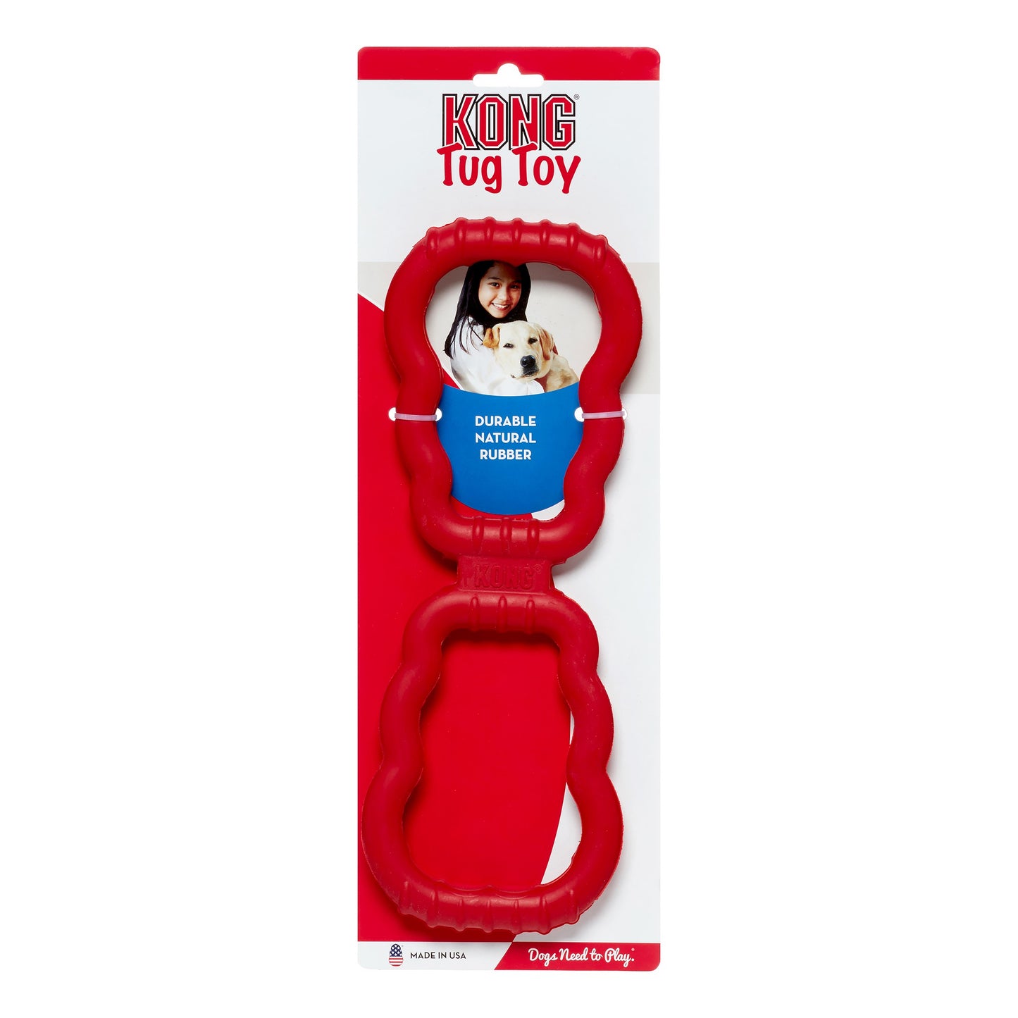 KONG Tug Dog Toy with Comfortable Grips, Medium