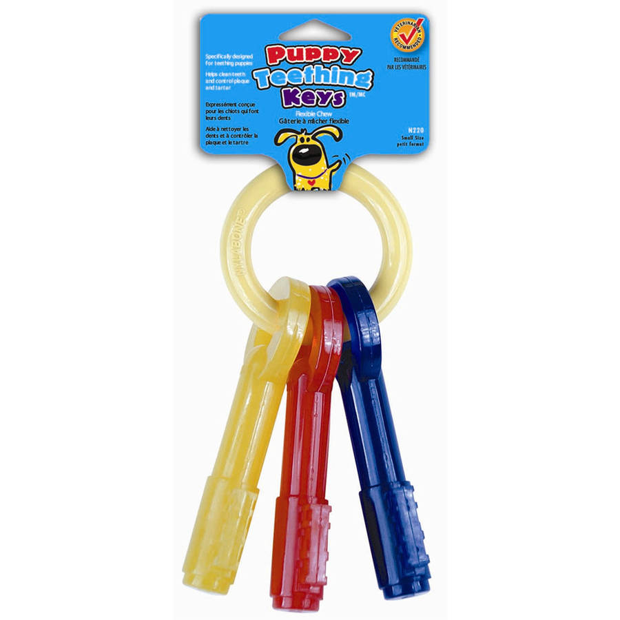 Nylabone Puppy Chew Teething Keys Bacon Flavor, Small