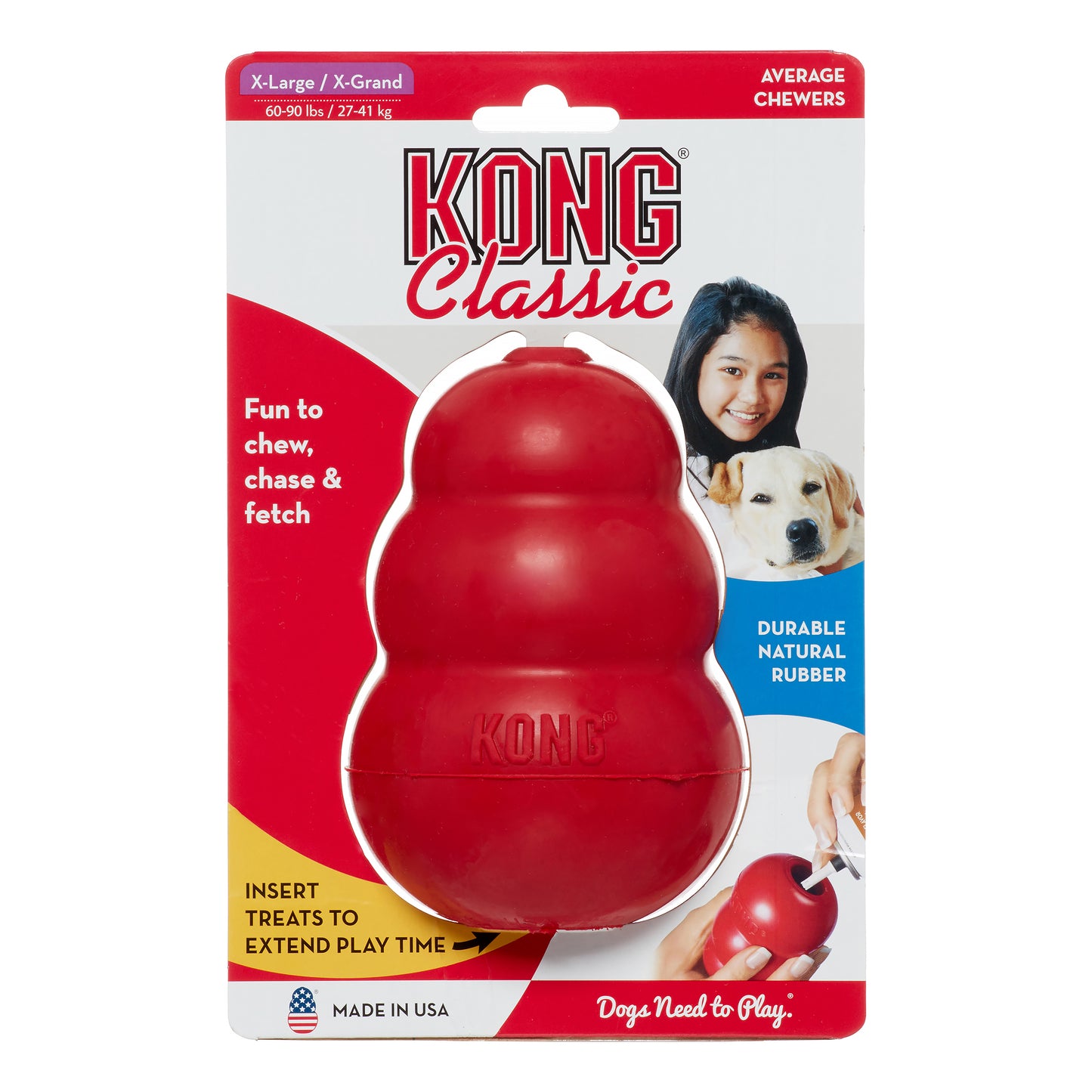 Kong Classic Rubber Dog Toy Xl For Average Chewers