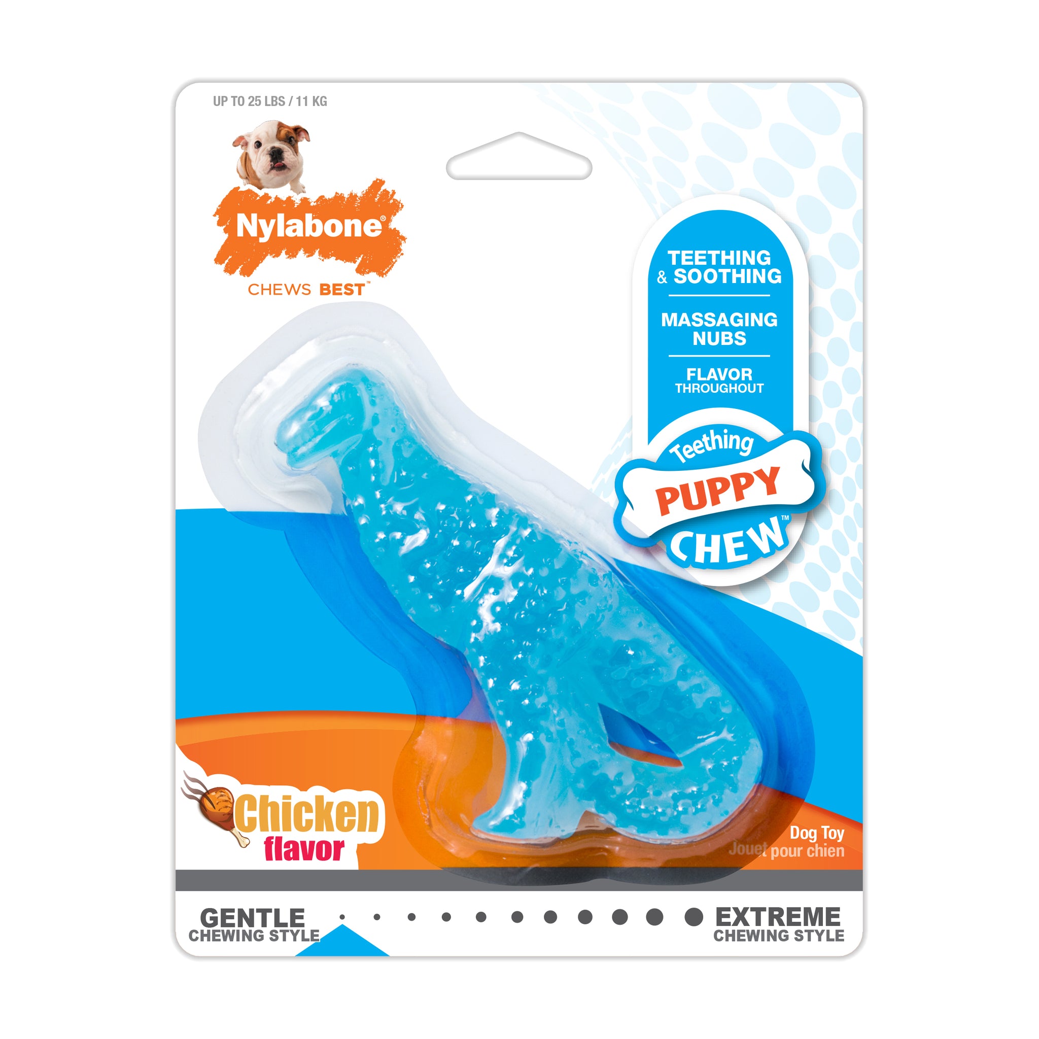 Nylabone Dental Dinosaur Puppy Chew Toy, Regular