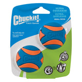 Chuckit! Ultra Squeaker Ball Small, Blue/Orange (2 Pack)