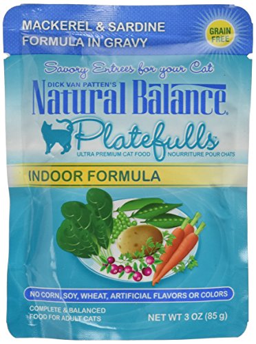 Natural Balance Platefulls Mackerel & Sardine Wet Cat Food, 3 oz.