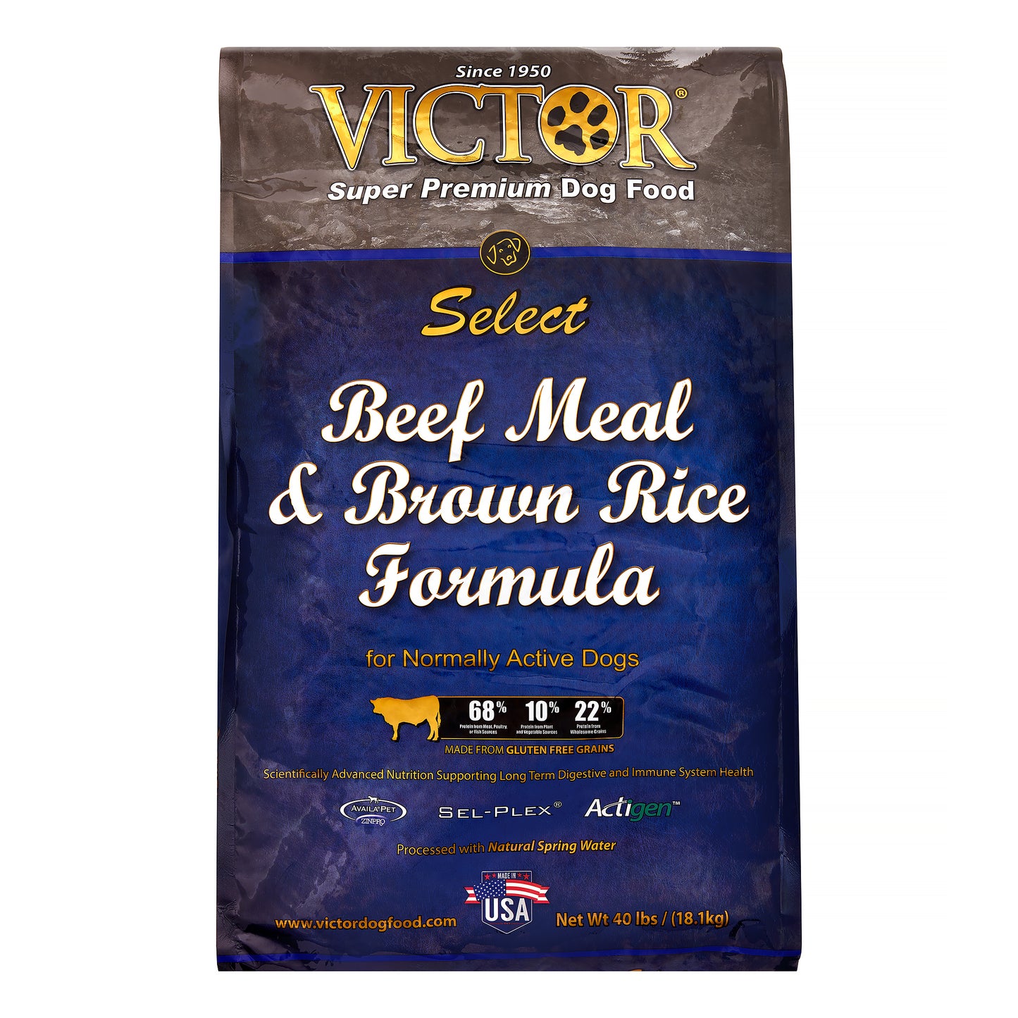 Victor Select Beef & Rice Dog Food, 40 Lb Bag