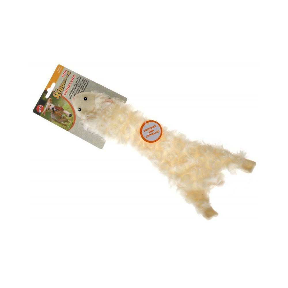 Skinneeez Crinklers Lamb Squeaky Stuffless Dog Toy, 14 in.