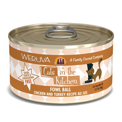 Cats in the Kitchen Fowl Ball Chicken & Turkey Wet Cat Food, 3.2 oz.