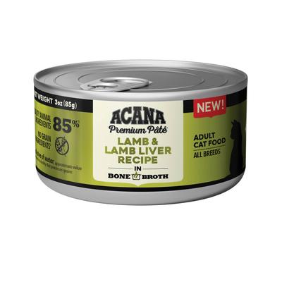 Acana Lamb + Lamb Liver in Bone Broth Wet Cat Food, 3 oz Can