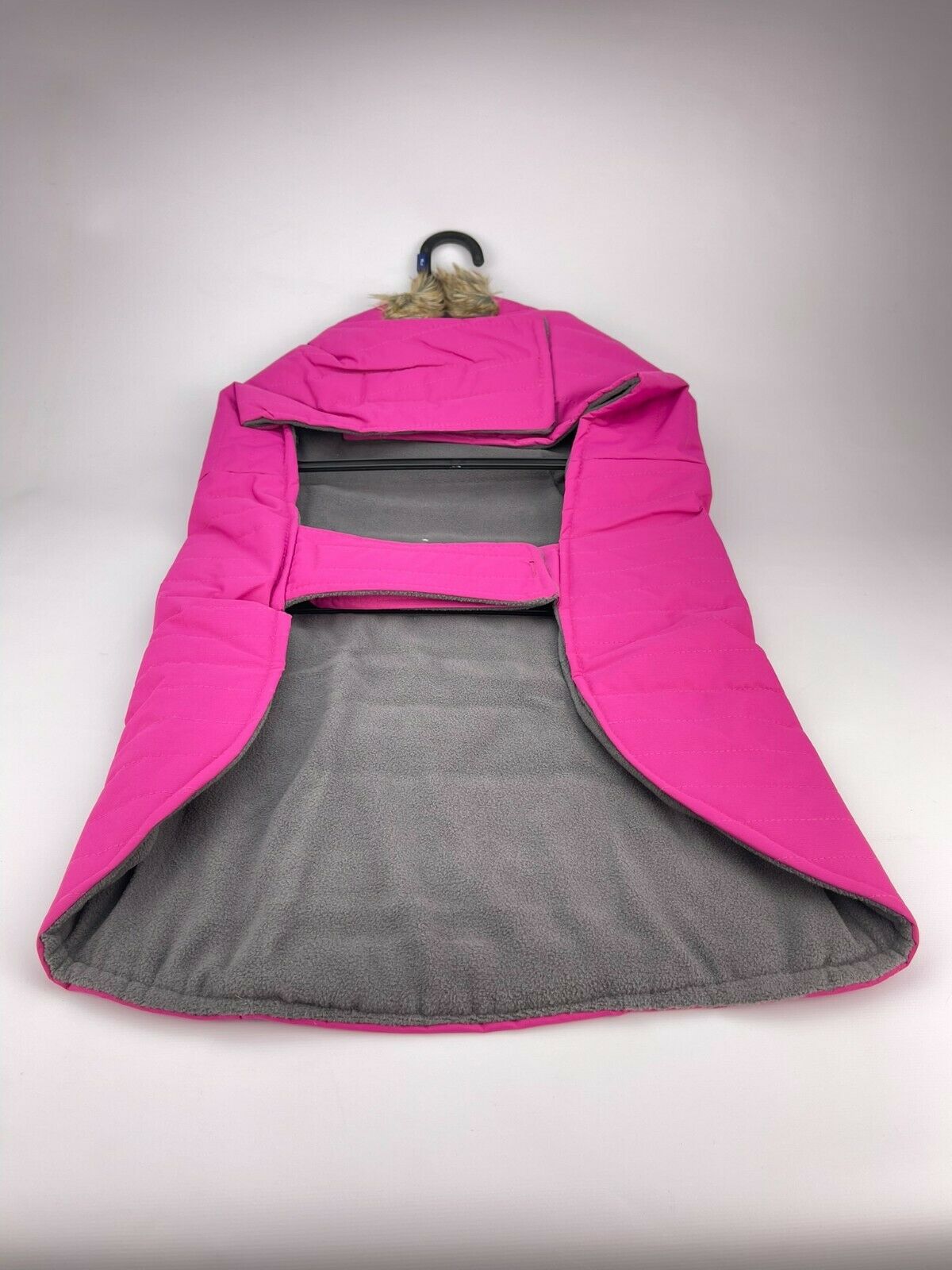 Eddie Bauer Chinook Hooded Dog Parka with Faux Fur Trim, Fuchsia/Purple (X-Large)