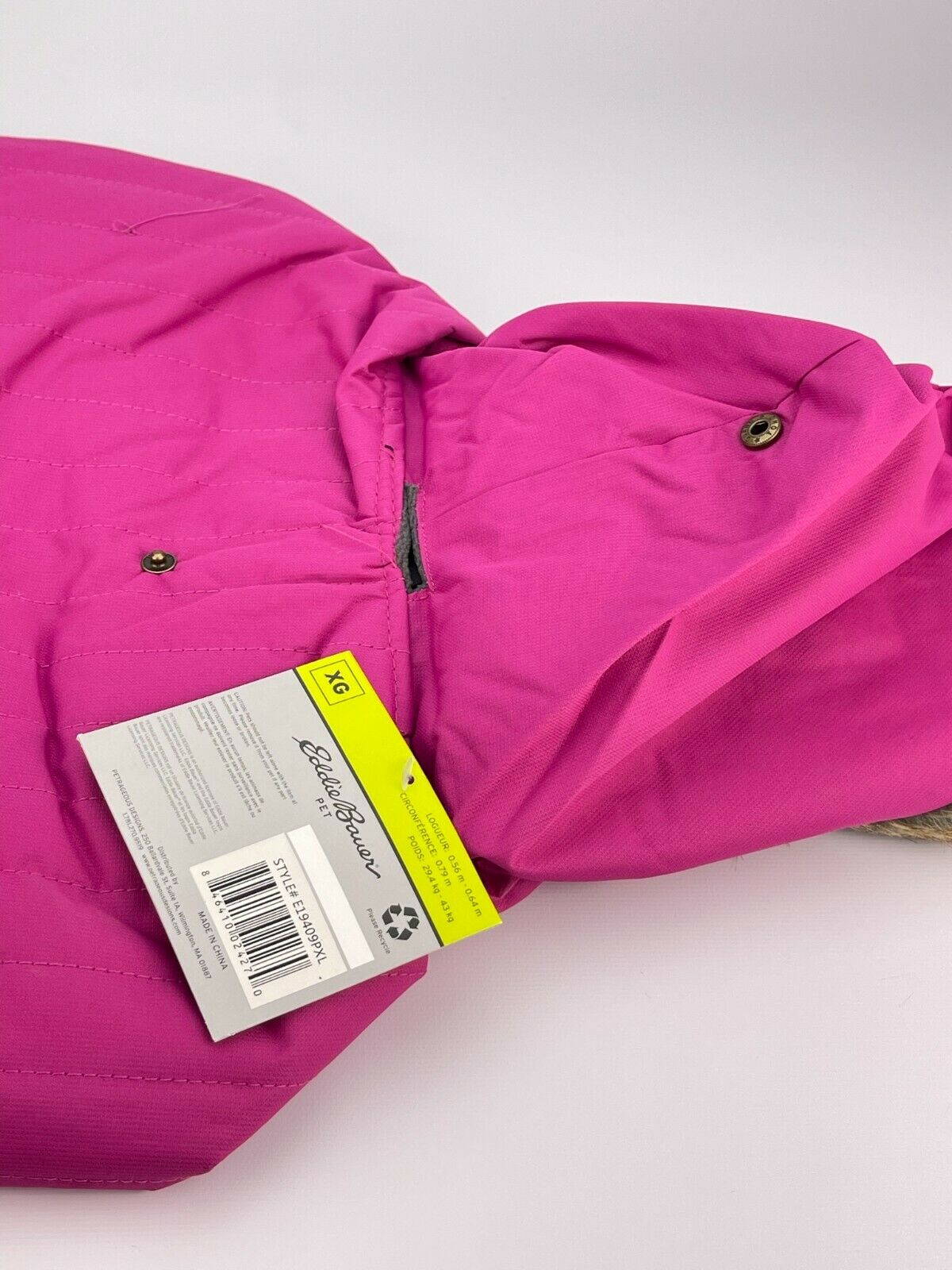 Eddie Bauer Chinook Hooded Dog Parka with Faux Fur Trim, Fuchsia/Purple (X-Large)