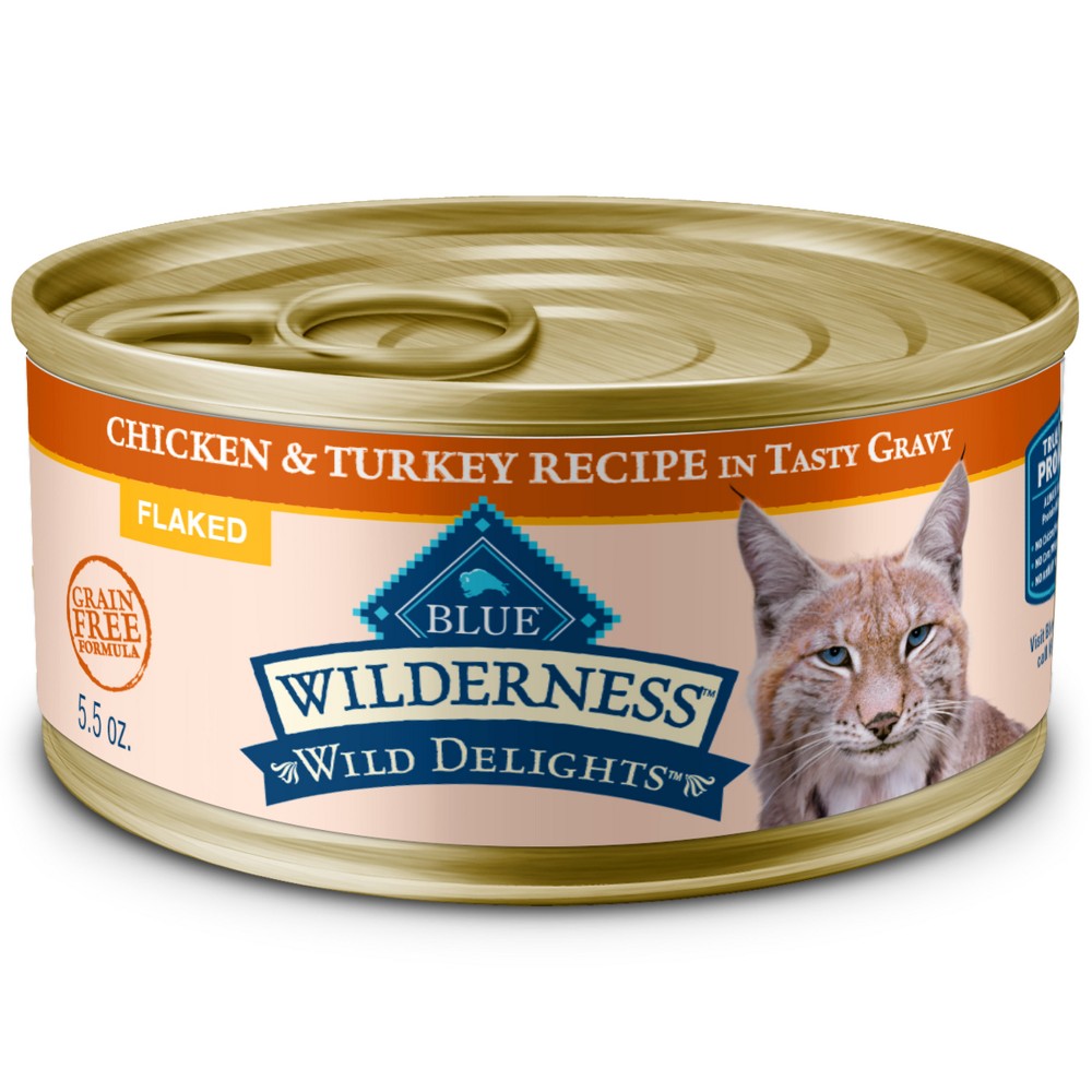 Blue Buffalo Wilderness Wild Delights Chicken & Turkey Canned Cat Food, 5.5 oz.