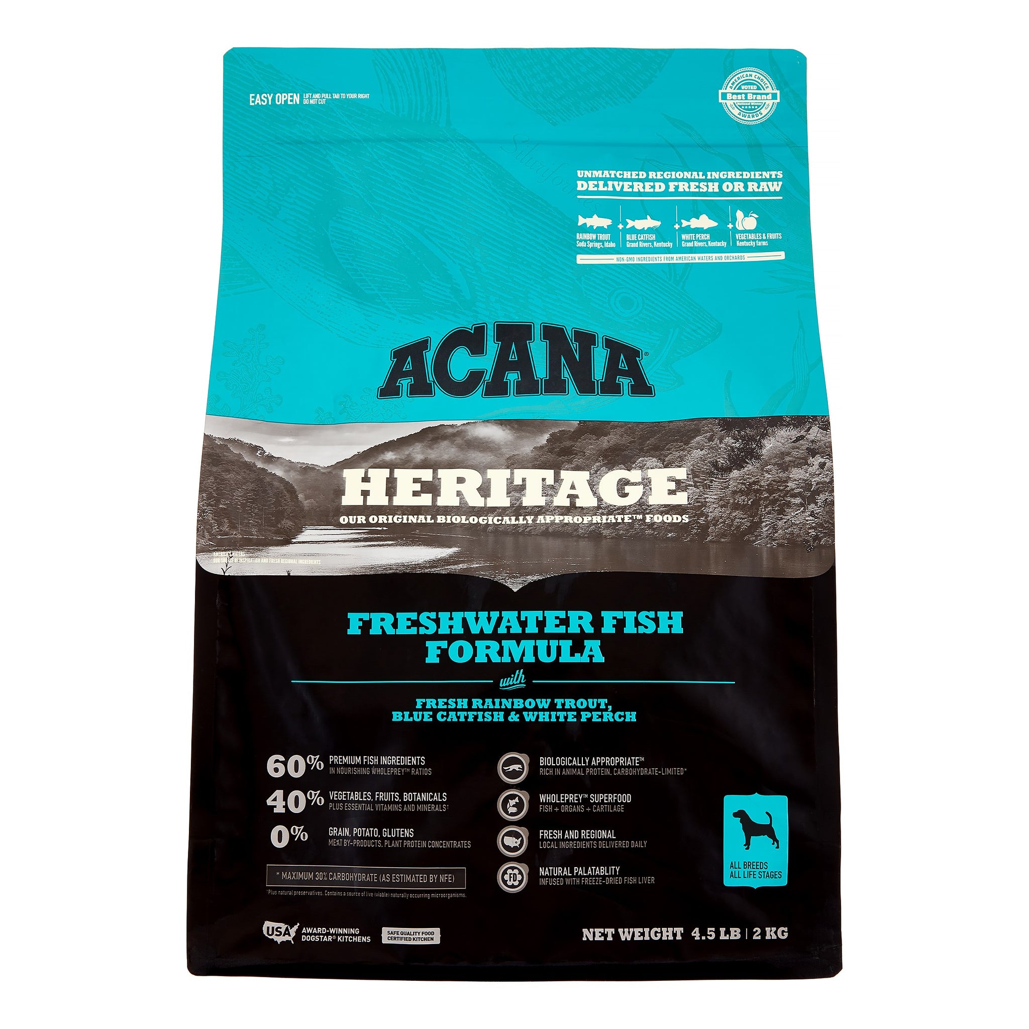 Acana Freshwater Fish Dry Dog Food, 4.5 lbs Bag