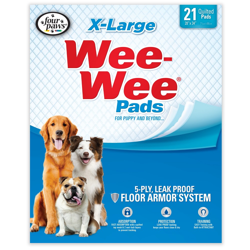 Four Paws Wee-Wee Superior Dog Training Pads, X-Large (21 Count)