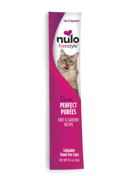 Nulo FreeStyle Beef & Sardine Perfect Puree Cat Treats, 0.5 oz.