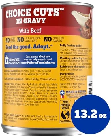 Pedigree Choice Cuts in Gravy with Beef Wet Dog Food, 13.2 oz.