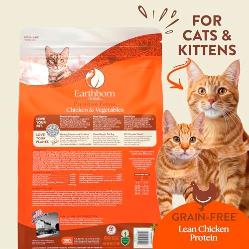 Earthborn Holistic Primitive Feline Grain-Free Natural Cat & Kitten Dry Food, 12.5 lbs.
